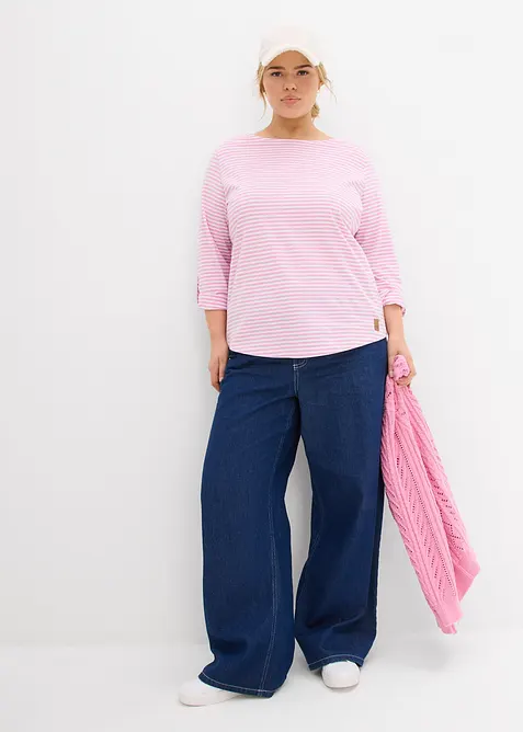 L&aring;ng&auml;rmad topp i ren bomull, bonprix