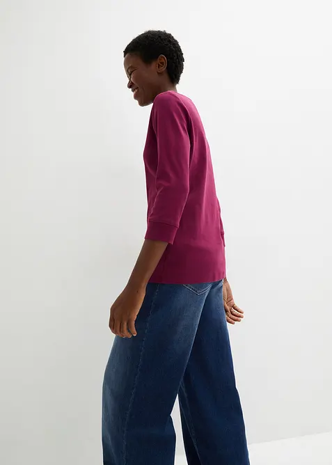 L&aring;ng&auml;rmad topp i ren ekologisk bomull, bonprix