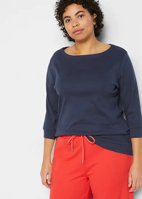 L&aring;ng&auml;rmad topp i ren ekologisk bomull, bonprix