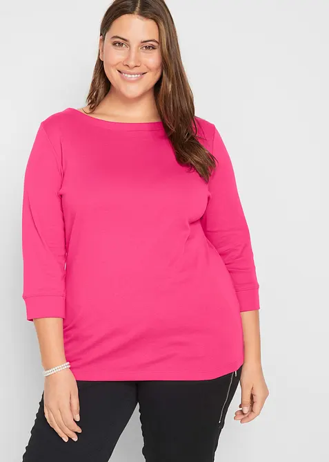 L&aring;ng&auml;rmad topp i ren ekologisk bomull, bonprix