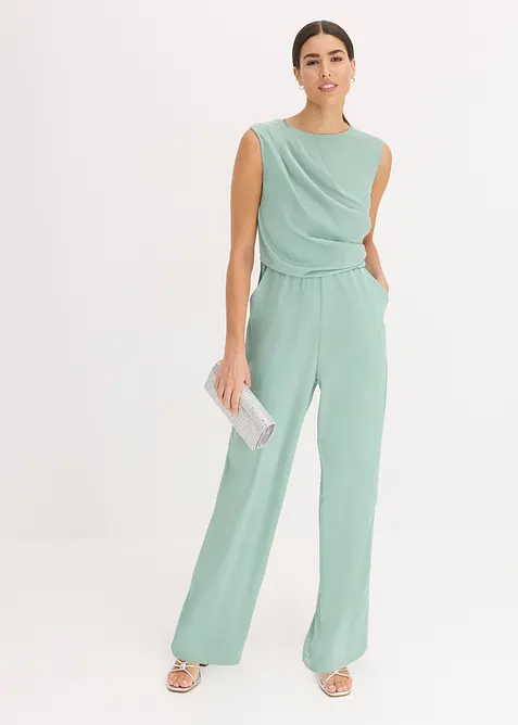 Jumpsuit i glansig satin, bonprix
