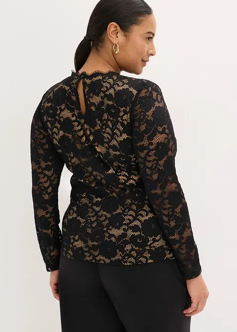 L&aring;ng&auml;rmad topp i spets, bonprix