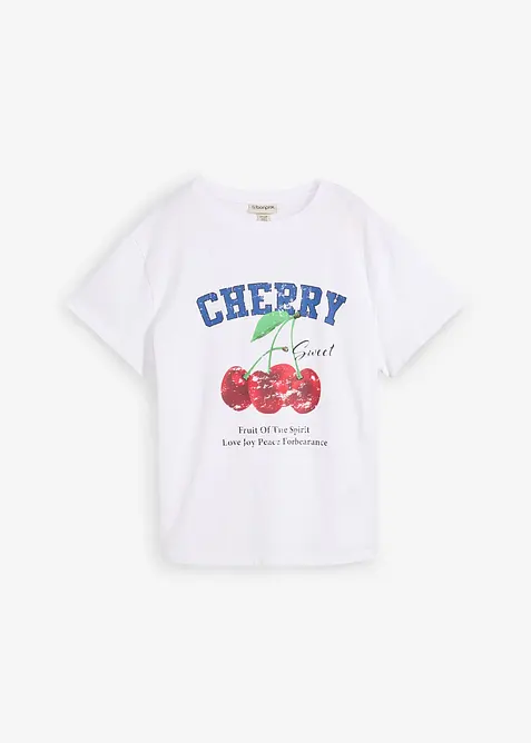 T-shirt i ren ekologisk bomull med tryck, bonprix