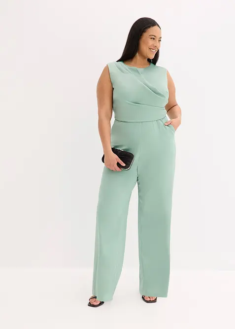 Jumpsuit i glansig satin, bonprix