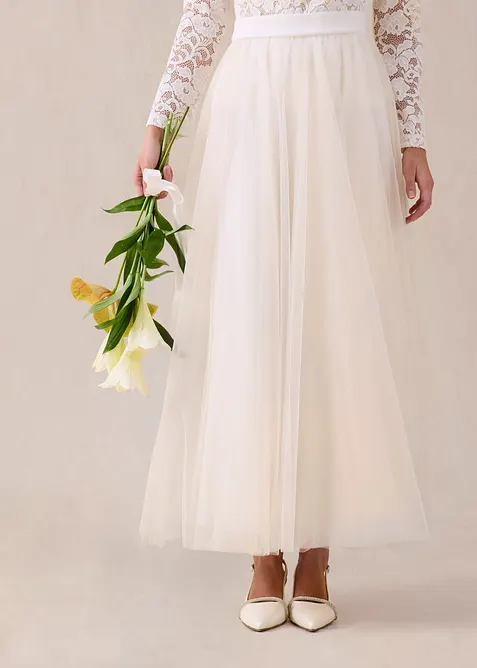 Maxikjol i skir tyll, bonprix