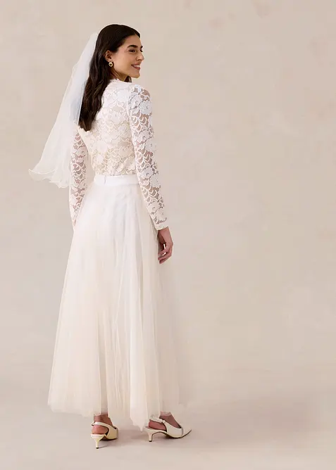 Maxikjol i skir tyll, bonprix