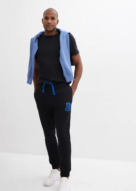 Joggingbyxa med kontrastf&auml;rgade detaljer, bonprix