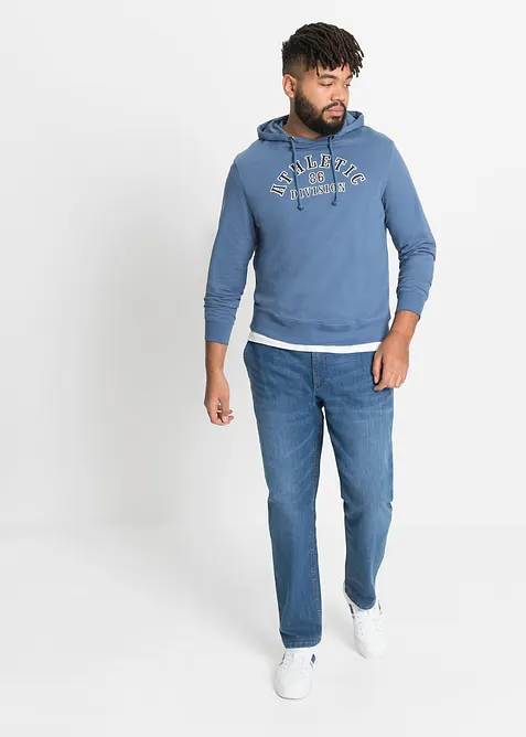 Tunna dra p&aring;-jeans, Regular Fit, Stretch, Straight, med bekv&auml;m midja, bonprix
