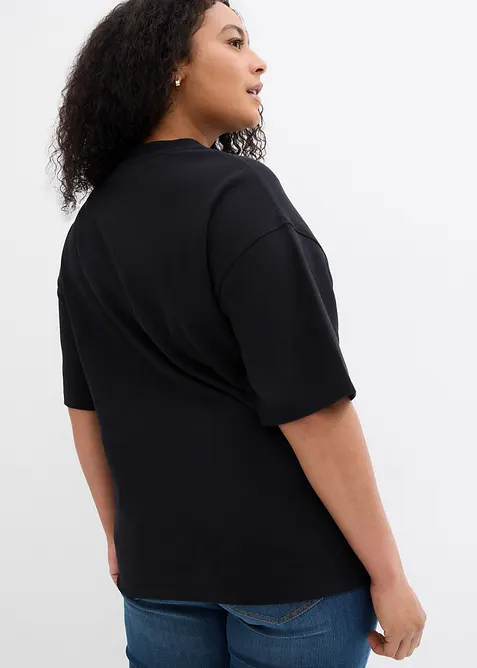 Oversizetopp av tjock jersey i ekologisk bomull, bonprix