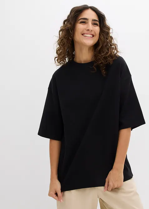 Oversizetopp av tjock jersey i ekologisk bomull, bonprix