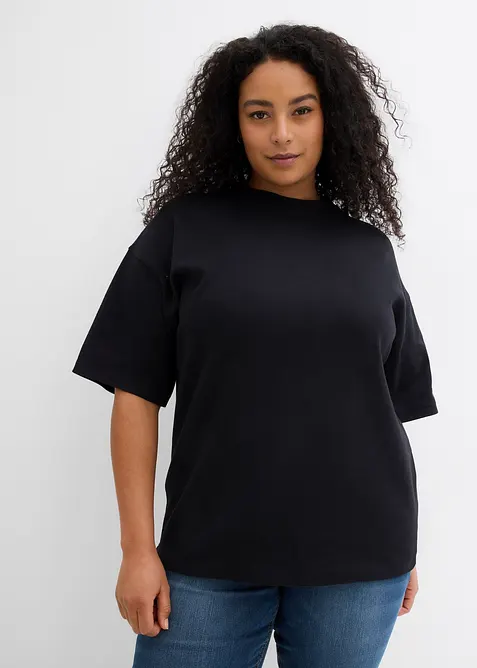 Oversizetopp av tjock jersey i ekologisk bomull, bonprix