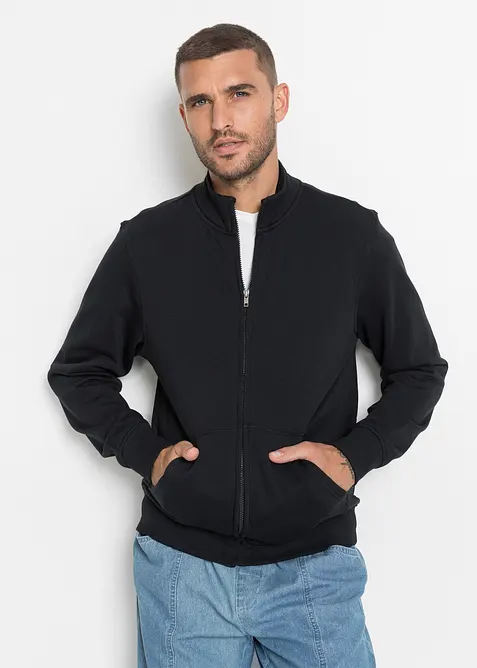 Sweatshirtjacka med st&aring;krage, bonprix