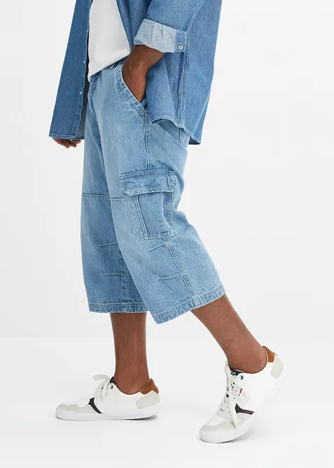 3/4-Jeans med cargofickor, Regular Fit, Straight, bonprix