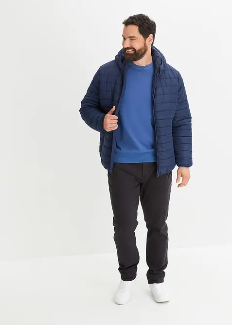 Stretchbyxa med sk&auml;rp, normal passform, raka ben, bonprix