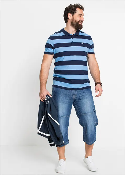 Regular Fit Stretch 3/4-Jeans med cargofickor, Straight, bonprix