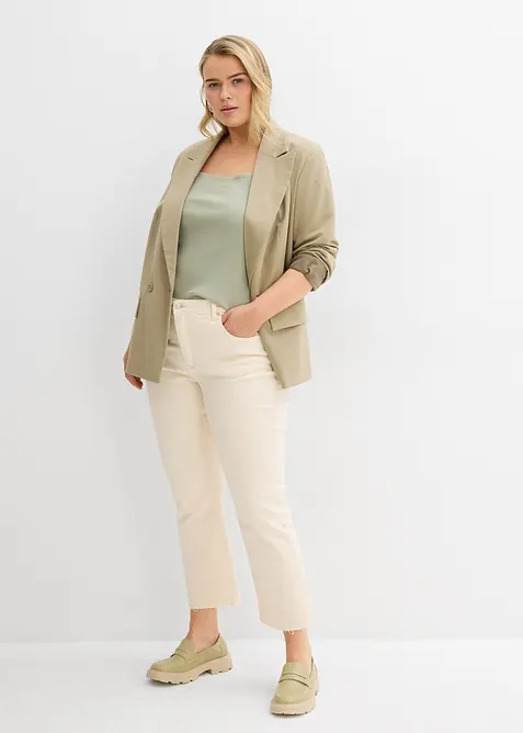 Flared Jeans High Waist, cropped, bonprix