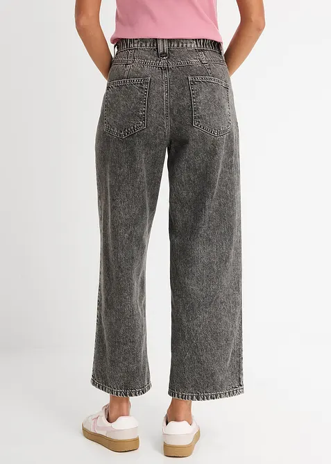 Loose Straight Jeans Mid Waist, cropped, bonprix