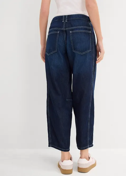 Jeans med medelh&ouml;g midja och kortare ben, Super Soft, bonprix