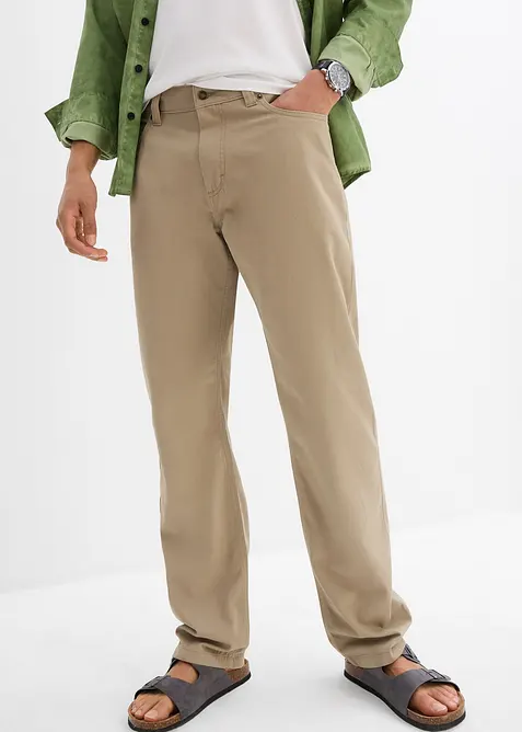 Byxa i twill av bomull, Regular Fit, Straight, bonprix