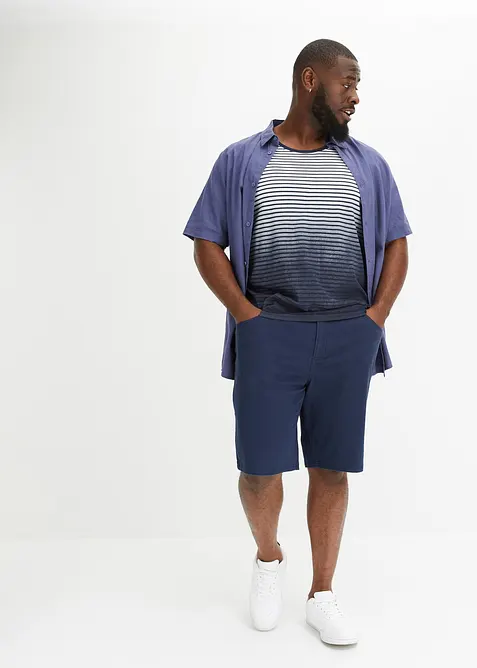 Kort&auml;rmad skjorta i luftig linnemix, bonprix