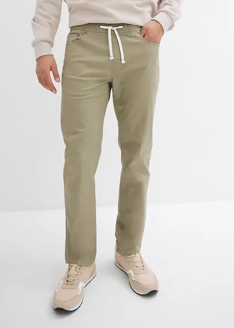 Stretchig dra p&aring;-byxa, normal passform, raka ben, bonprix