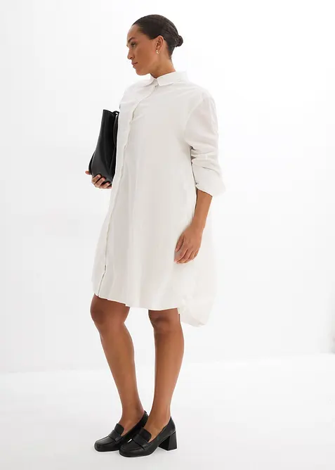 Skjortkl&auml;nning av ren bomull med ballongavslut, bonprix