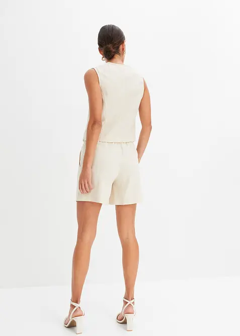 V&auml;st och shorts i linneblandning, bonprix