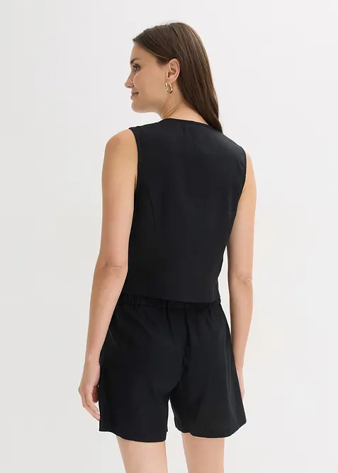 V&auml;st och shorts i linneblandning, bonprix