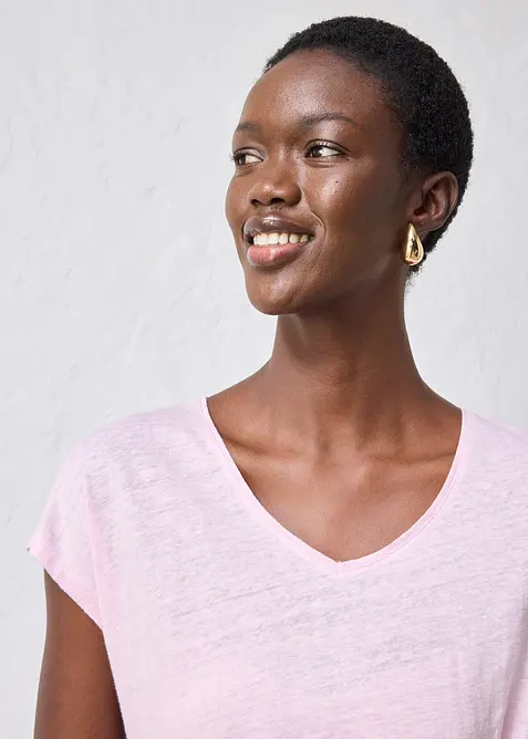 Topp i omlottmodell av rent linne, bonprix