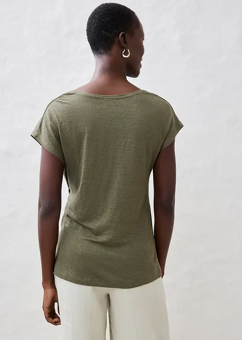 Topp i omlottmodell av rent linne, bonprix