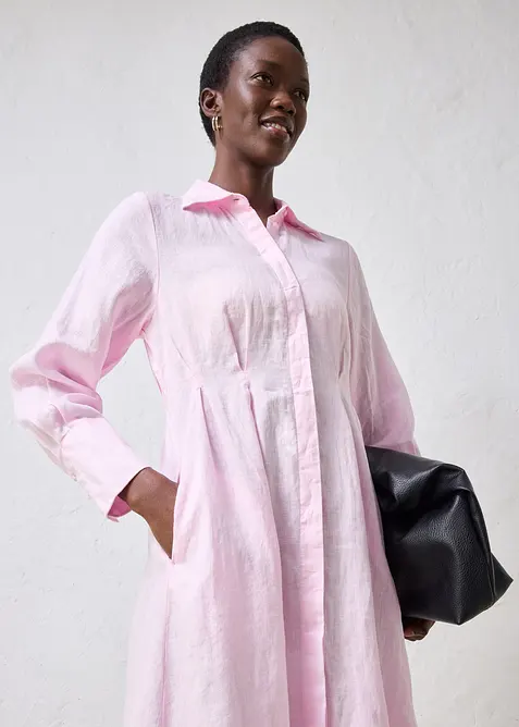 Skjortkl&auml;nning i rent linne, bonprix