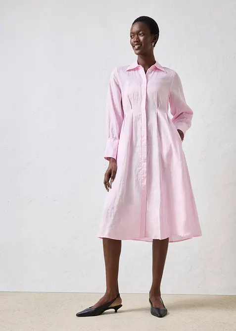 Skjortkl&auml;nning i rent linne, bonprix