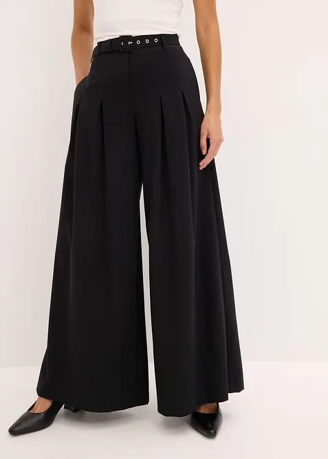 Byxa med gubbveck och sk&auml;rp (2 delar), bonprix