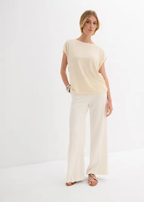 Oversizetopp med stickad look, bonprix