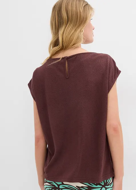 Oversizetopp med stickad look, bonprix