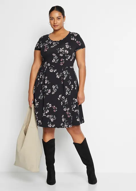 Jerseykl&auml;nning i viskosmix, bonprix