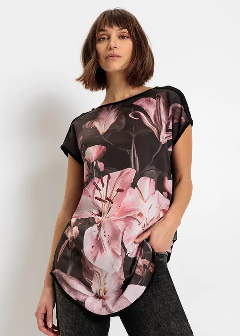 M&ouml;nstrad topp av mjuk viskosmix, bonprix