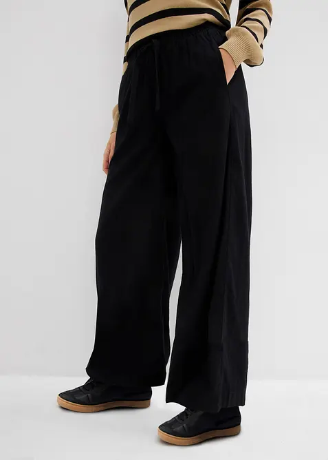 Palazzobyxa i ren bomull, bonprix