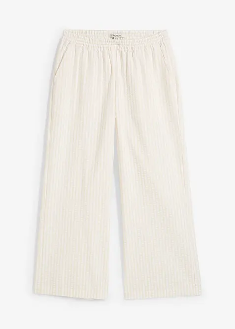 Palazzobyxa i 7/8-l&auml;ngd, av b&auml;ckeb&ouml;lja, bonprix