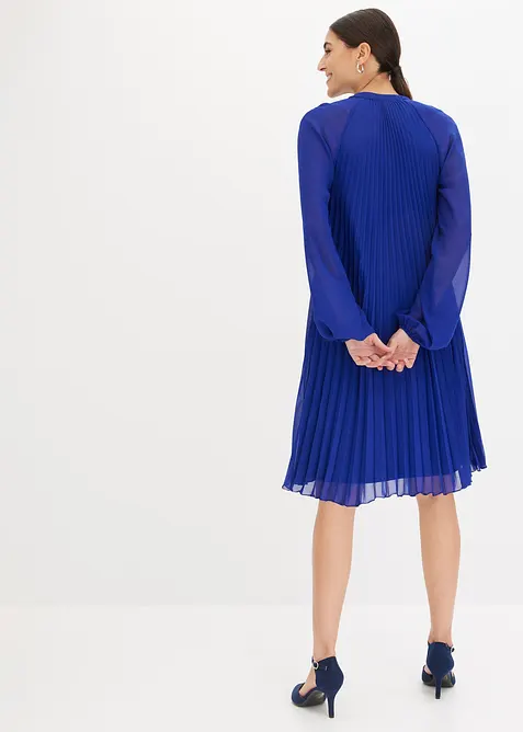 Minikl&auml;nning av tunn chiffong med pliss&eacute;ringar, bonprix