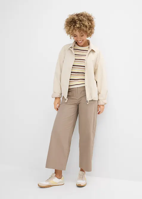 Stickad topp med h&aring;lm&ouml;nster, bonprix