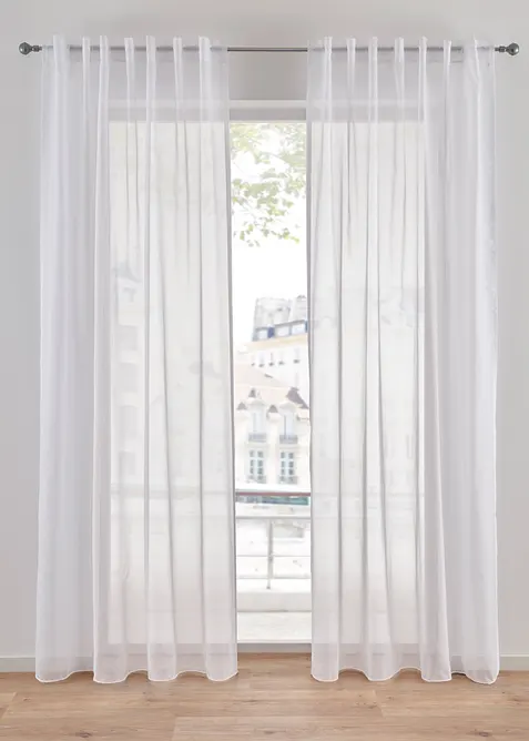 Gardin av l&auml;tt voile med dolda h&auml;llor (1-pack), bonprix