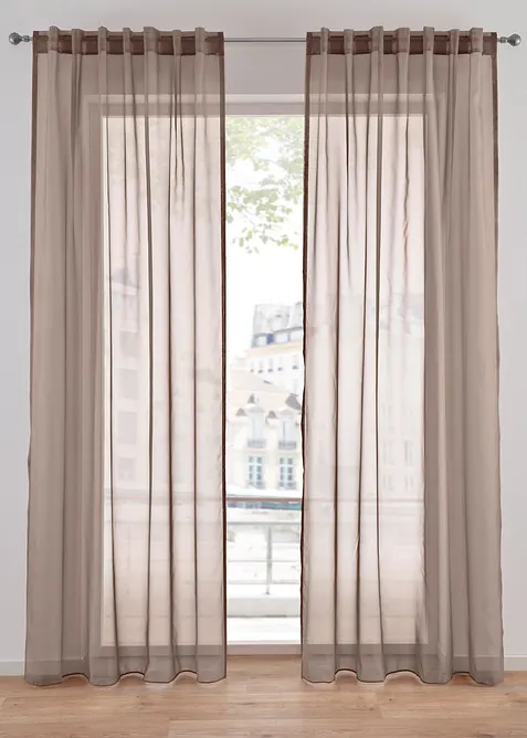 Gardin av l&auml;tt voile med dolda h&auml;llor (1-pack), bonprix