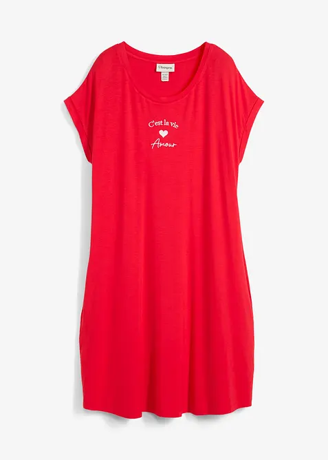 Jerseykl&auml;nning i mix av viskos och elastan med broderi, bonprix