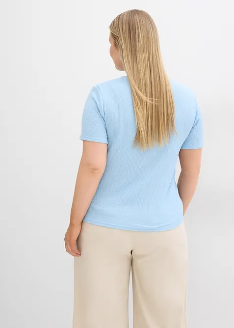 Topp av strukturmaterial och med knappsl&aring;, bonprix