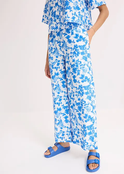 Culottebyxa i b&ouml;ljande viskosmix, bonprix