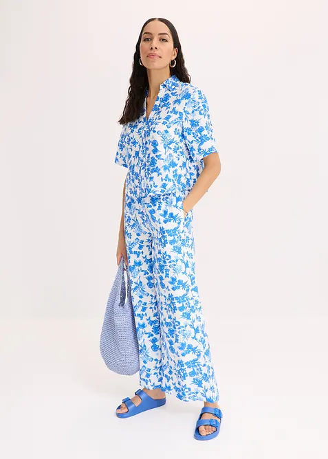 Culottebyxa i b&ouml;ljande viskosmix, bonprix