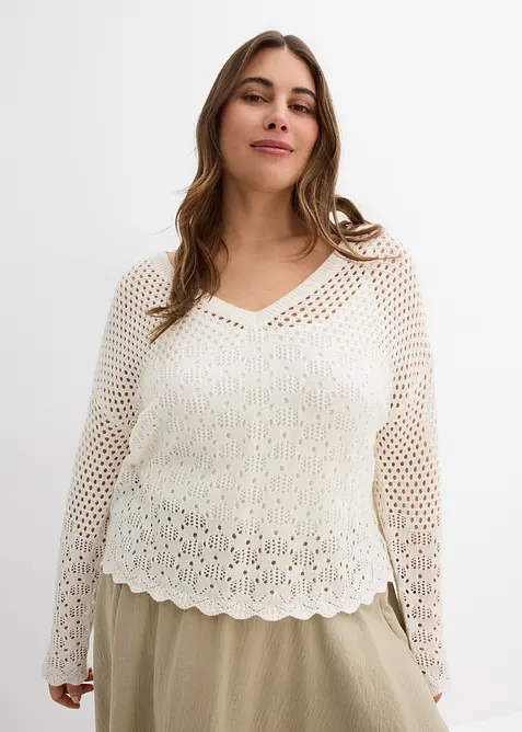 Tunn h&aring;lm&ouml;nstrad tr&ouml;ja, bonprix