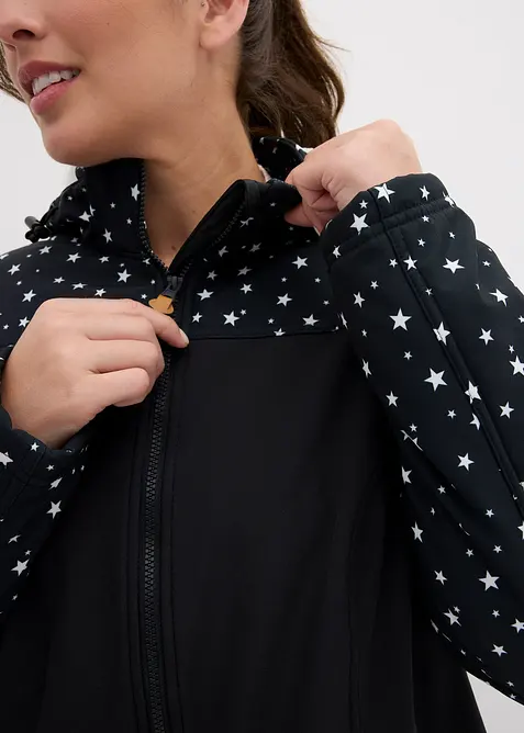 Funktionell softshellparkas med teddyfleece, bonprix