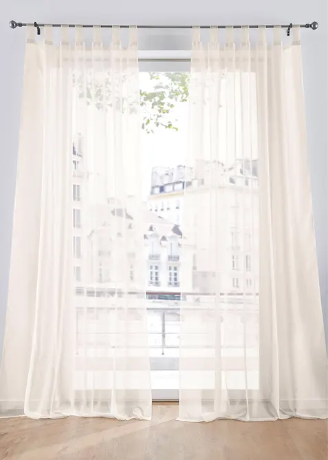 Gardin av l&auml;tt voile (2-pack), bonprix
